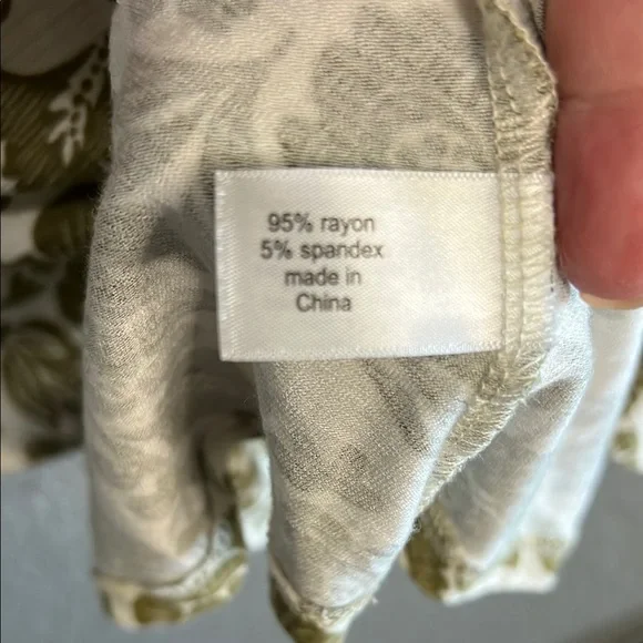 Lane Bryant Green and Cream Short Sleeve  swing Tee size 18/20 2X - Picture 3 of 6